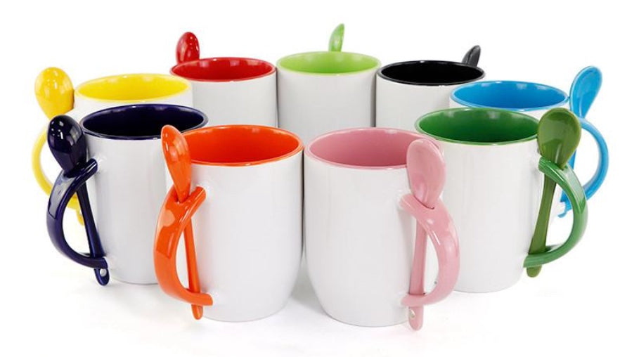 15oz Sublimation Glass Mug With Lid and Spoon - The Creative Obsession