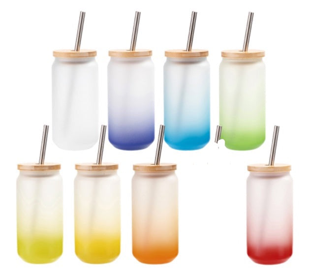 Colorful Frosted Glass Tumbler