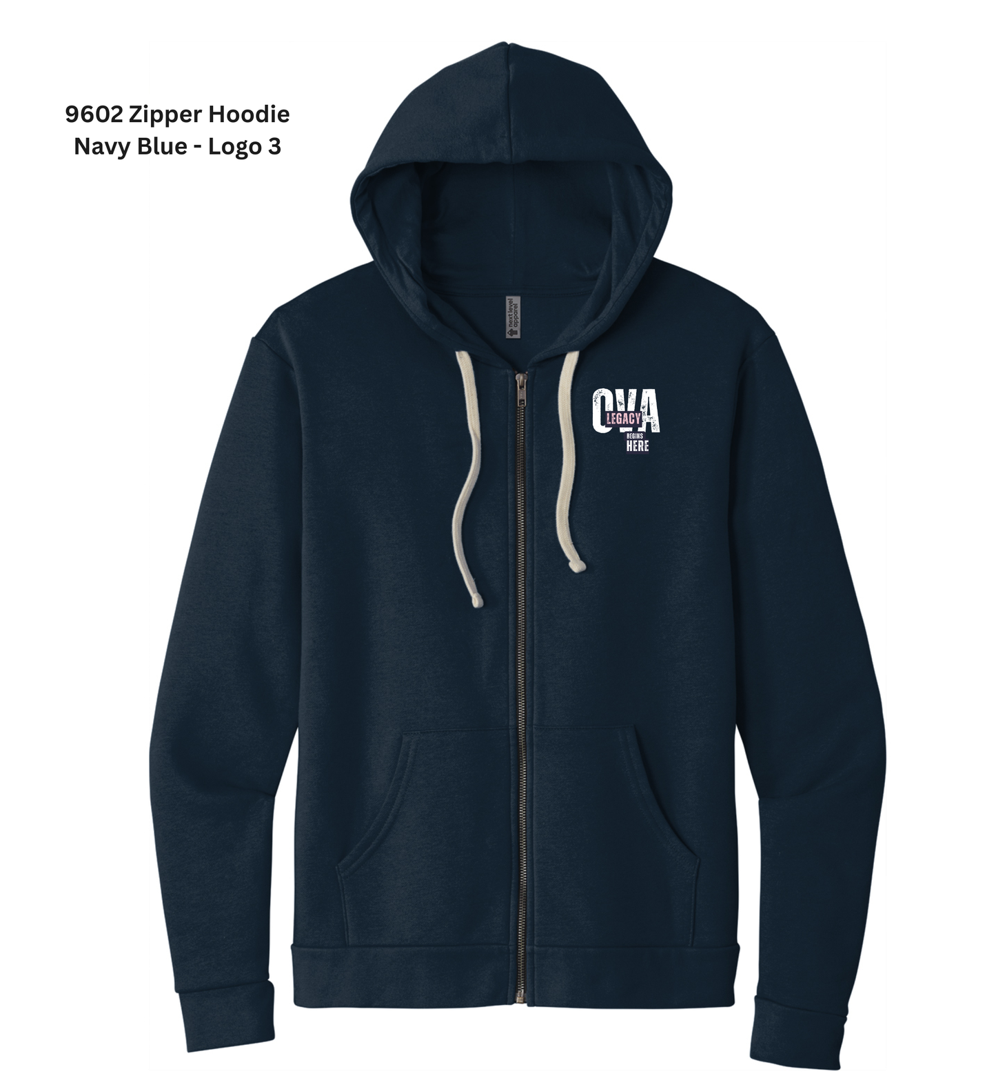 Zipper Hoodie - Navy Blue