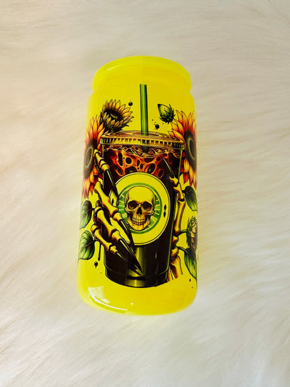 16oz Sublimation Neon Glass Can