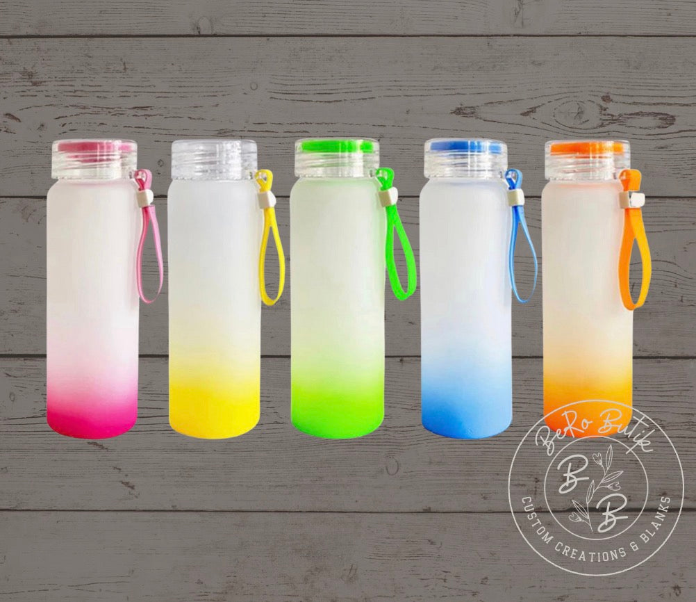 17oz Gradient Glass Water Bottles