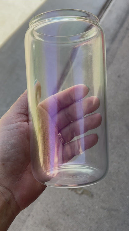 16oz Iridescent Glass Can