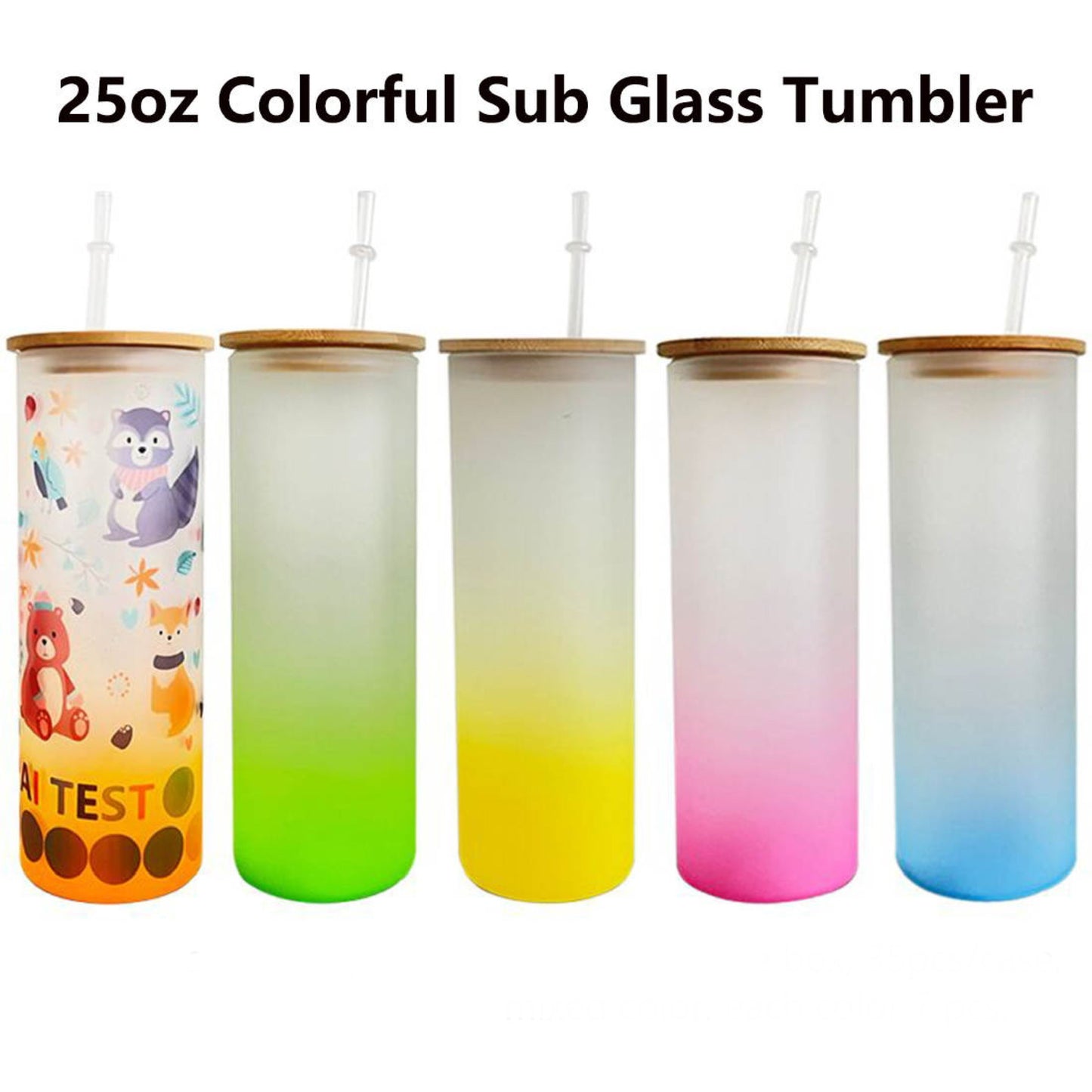 16oz,20oz & 25oz Glass Gradient Tumblers