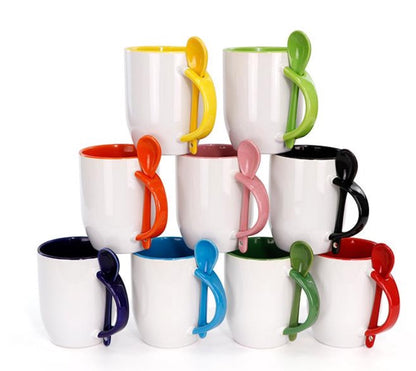 Sublimation mugs with spoon