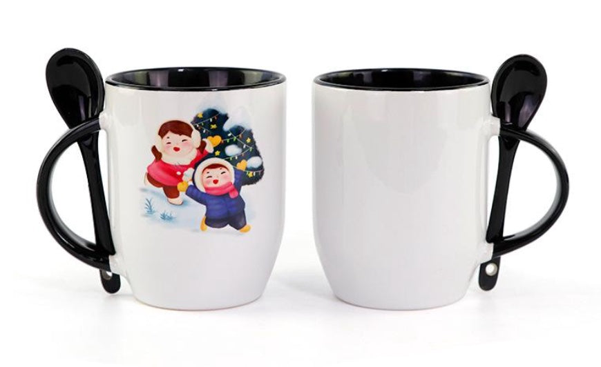 Sublimation mugs with spoon