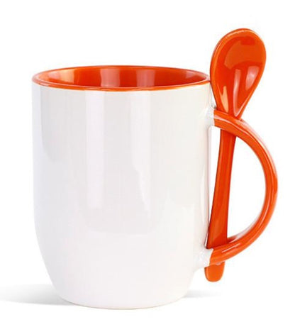 Sublimation mugs with spoon