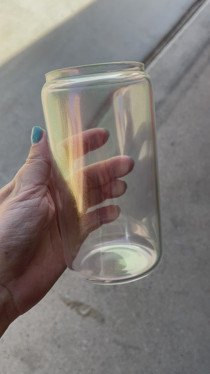 16oz Iridescent Glass Can