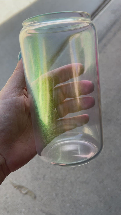 16oz Iridescent Glass Can