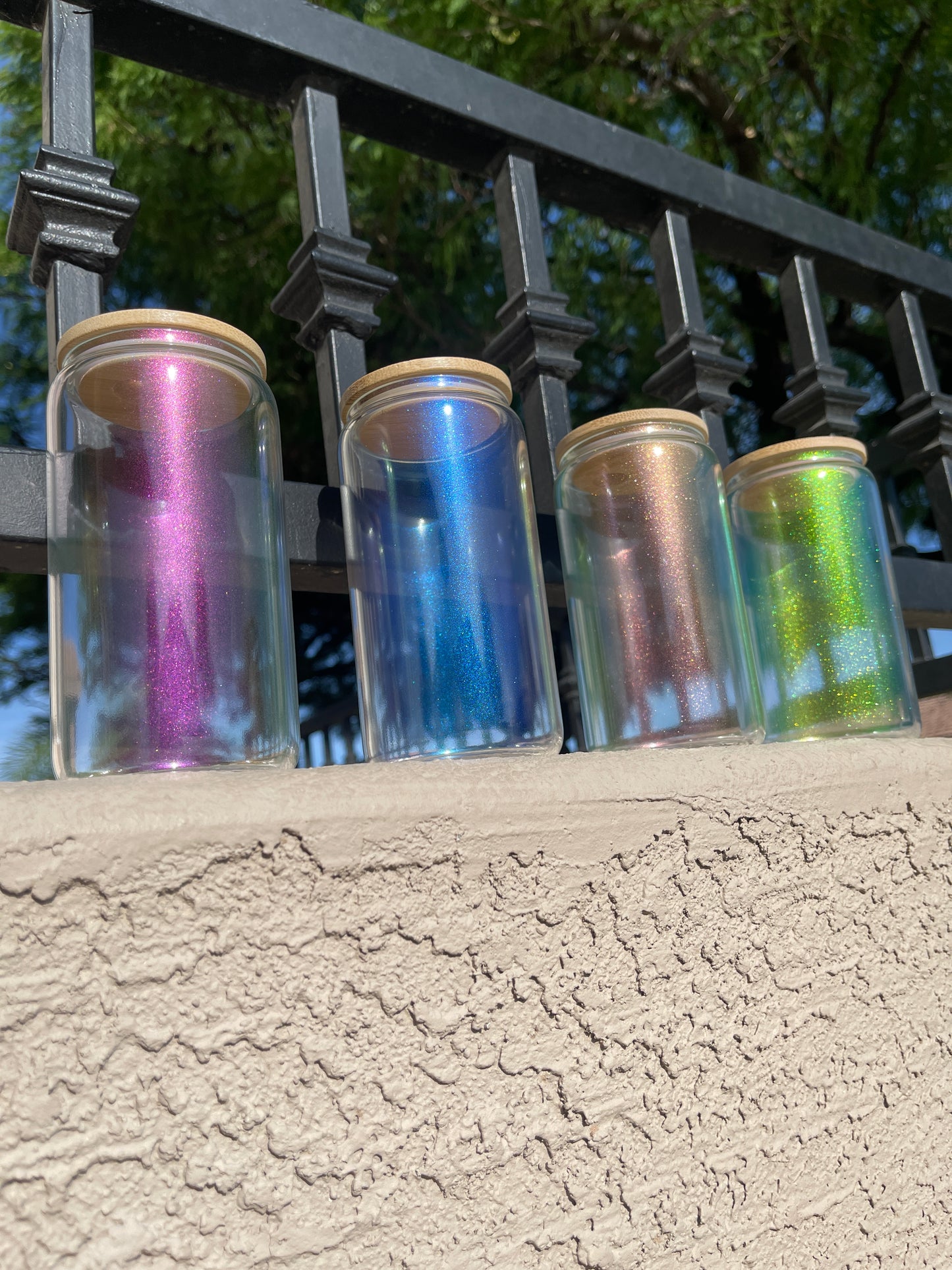 16oz Iridescent Glass Can