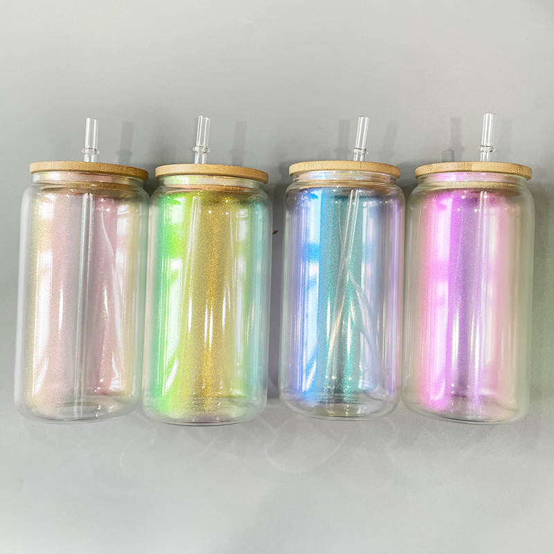 16oz Iridescent Glass Can