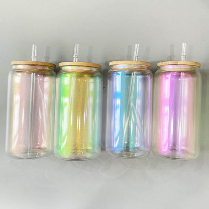 16oz Iridescent Glass Can