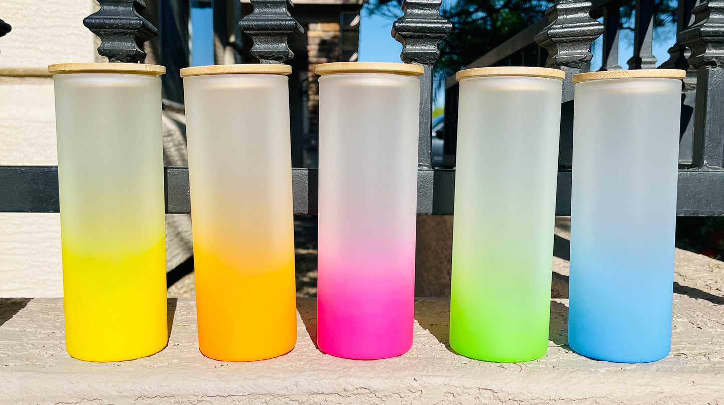 16oz,20oz & 25oz Glass Gradient Tumblers