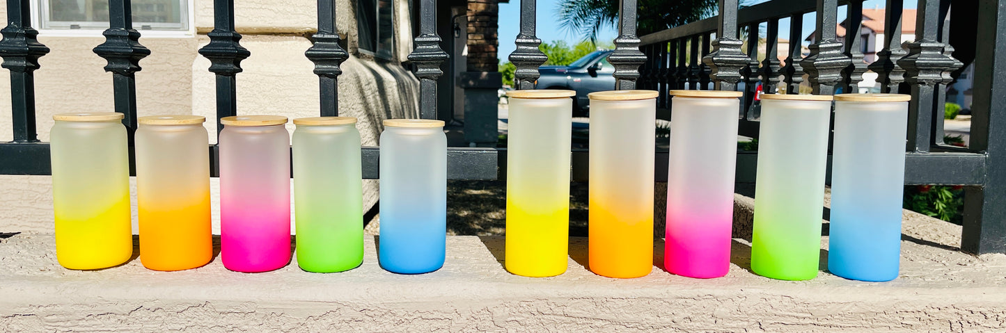 16oz,20oz & 25oz Glass Gradient Tumblers